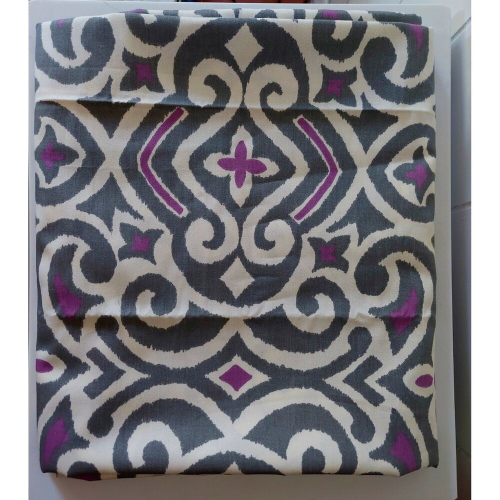 1.5 Yards x 56 Robert Allen 2011 Grey Purple Ikat Home Drapery Upholster Fabric